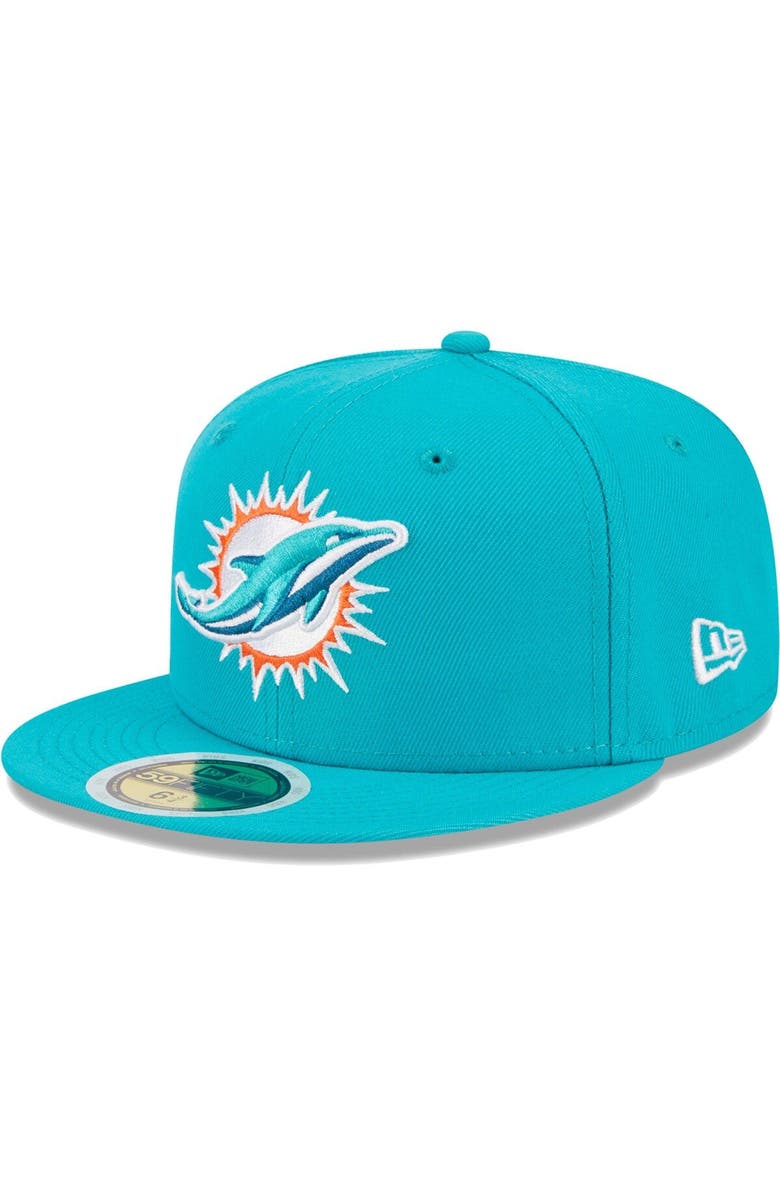 New Era Youth New Era Aqua Miami Dolphins  Main 59FIFTY Fitted Hat, Alternate, color, Aqua