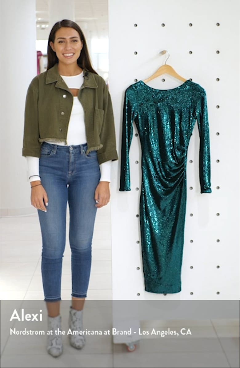 Emilia Sequin Long Sleeve Cocktail Dress, sales video thumbnail