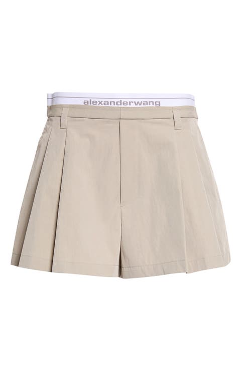 Pleated High Waist Shorts