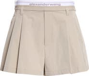 Alexander Wang Pleated High Waist Shorts