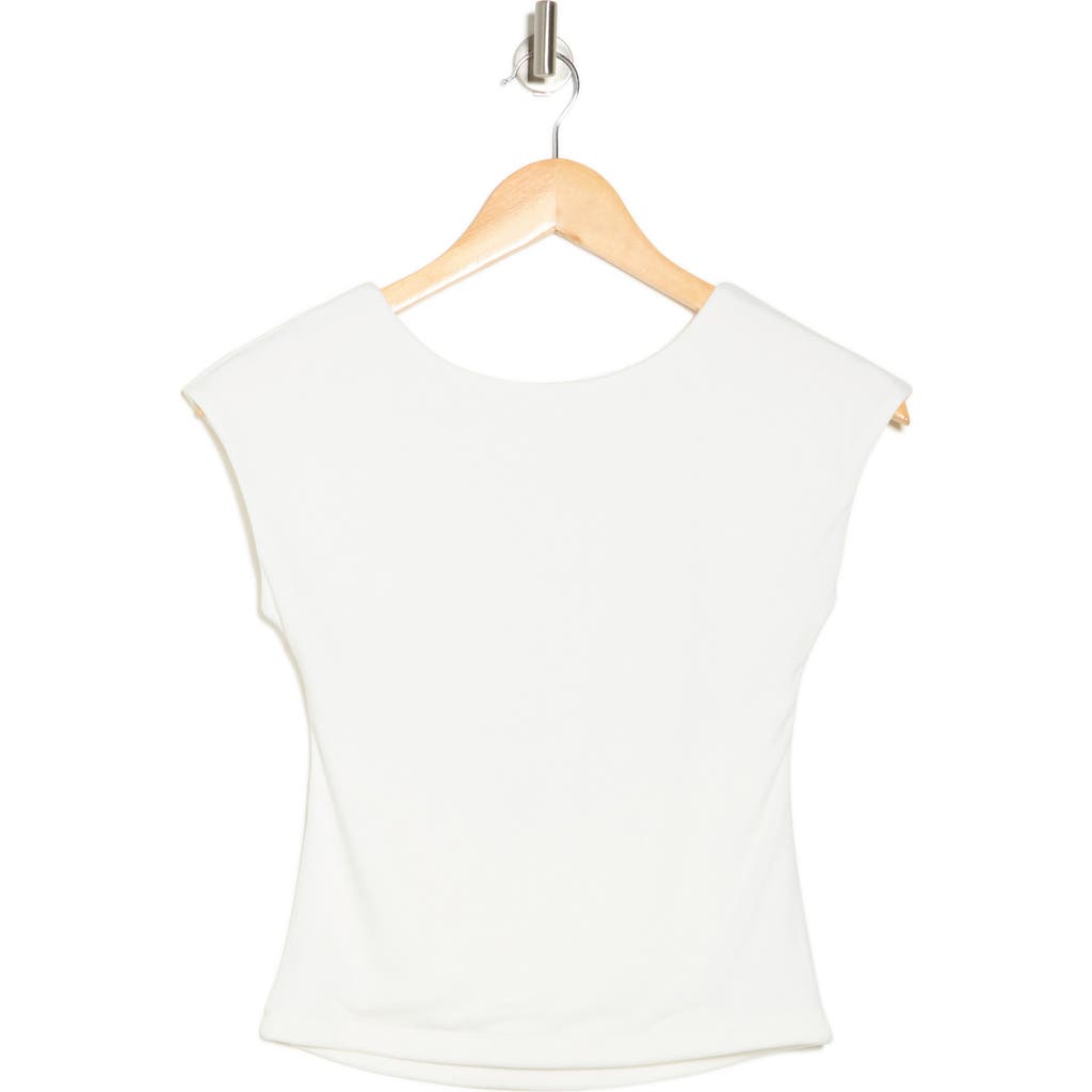 Elodie Cap Sleeve Low Back T-shirt In Off White