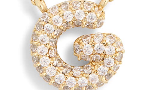Leith Cubic Zirconia Initial Pendant Necklace In G- Clear- Gold