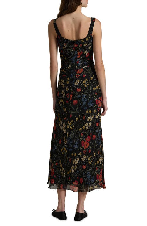 Ralph Lauren Floral Corset Maxi Dress In Midnight Garden