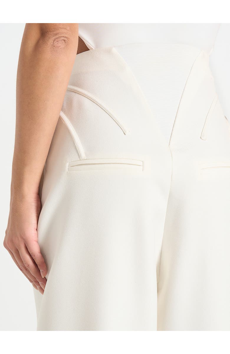 Manière De Voir Rena High Waisted Corset Sculptural Trousers, Alternate, color, Off White