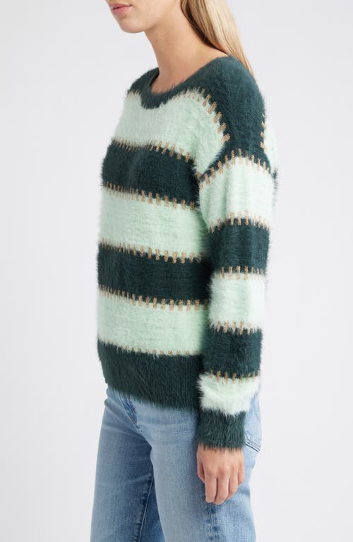 City Blues Stripe Metallic Boat Neck Sweater