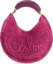 Chloé Summer Banana Crochet Raffia Hobo Bag