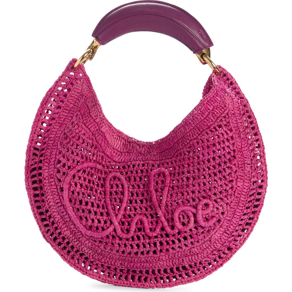 Chloé Chloe Women Fuchsia Raffia Banana Handbag In Fuchsia Rose