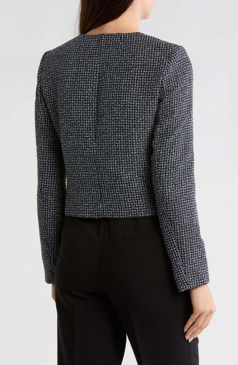DKNY Tweed Crop Jacket, Alternate, color, Navy Combo
