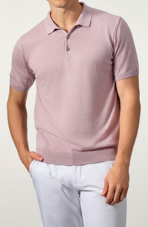 Cotton Blend Polo Sweater