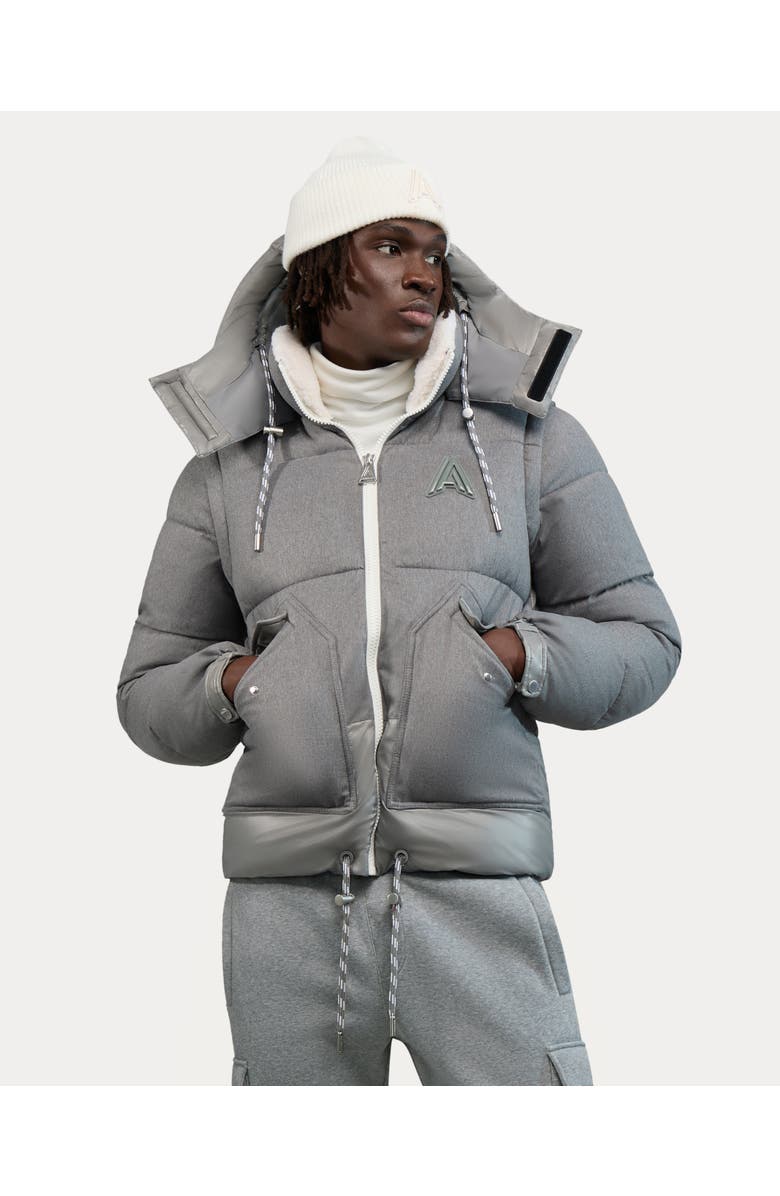 Alpenhaus Megeve- W 2-in-1 Relaxed Fit Puffer in Softly Brushed Fabric, Alternate, color, Fog Grey