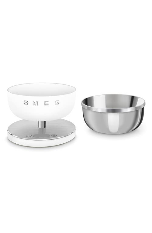 Smeg Contemporary Digital Rechargeable Kitchen Scale In Matte White