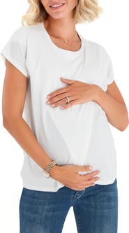 Accouchée Handy Crossover Short Sleeve Cotton Maternity/Nursing Top