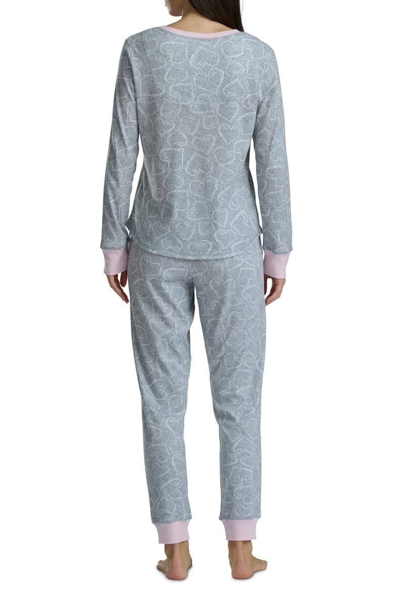 Splendid Cotton Blend Pajama Top & Pants Set, Alternate, color, Heart Spots