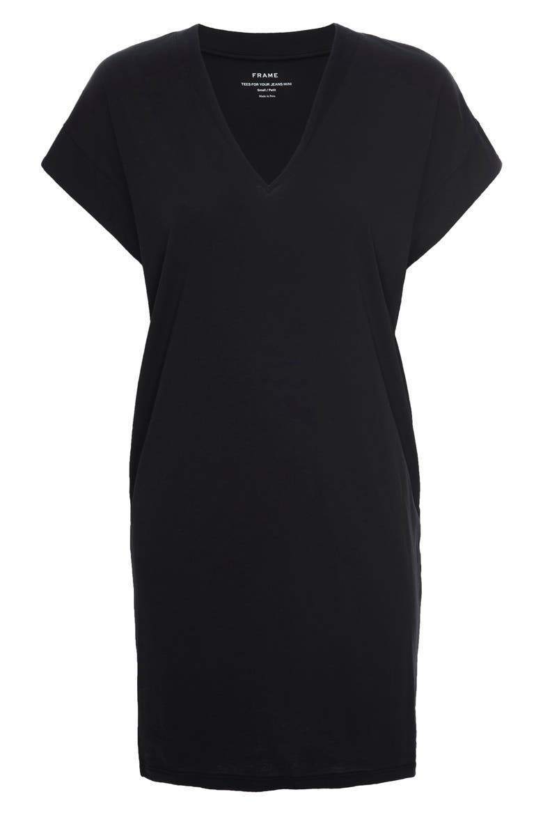 Le V-Neck T-Shirt Dress, Alternate, color, NOIR