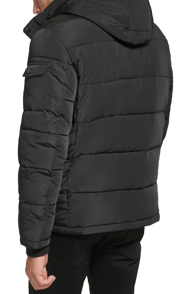 Calvin Klein Water Resistant Fleece Bib Hooded Puffer Jacket, Alternate, color, 