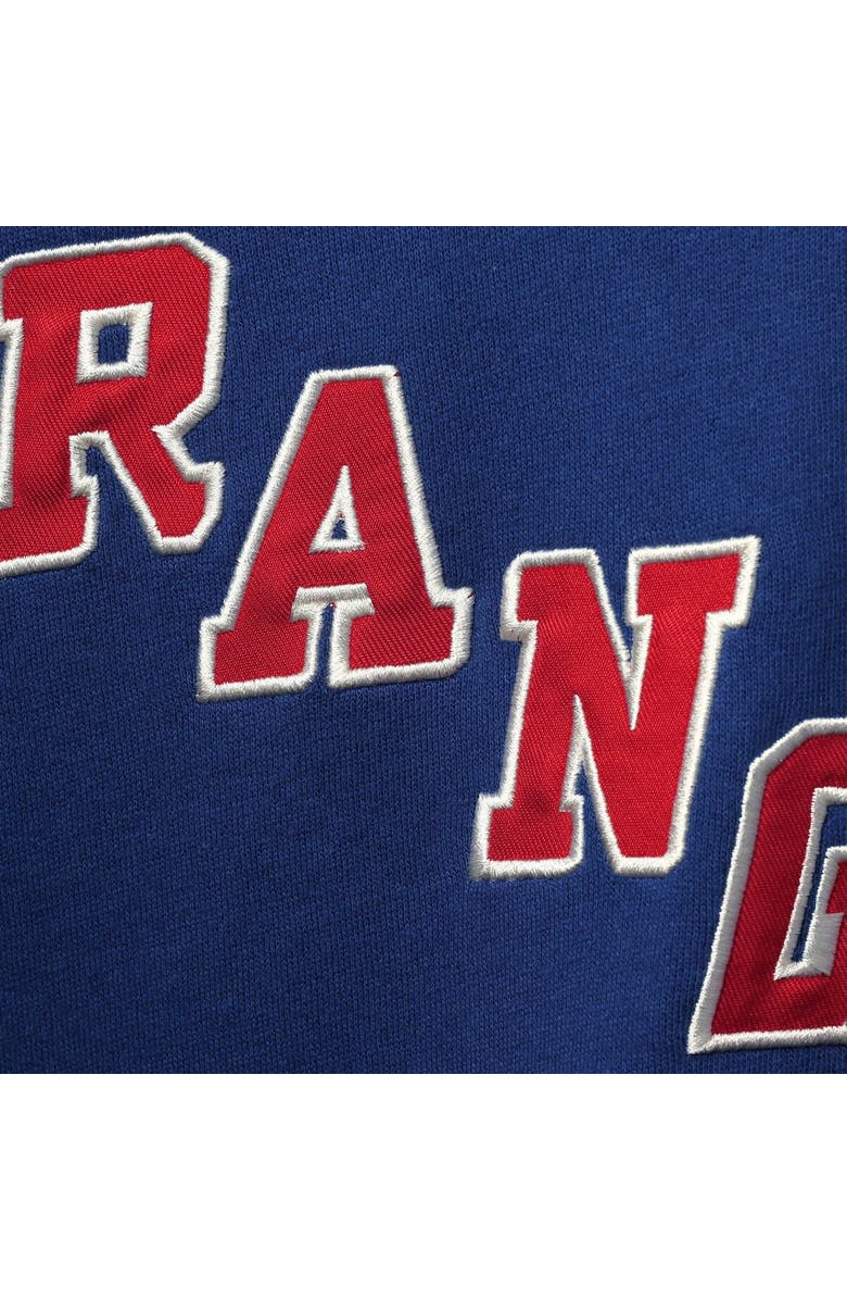 '47 Men's '47 Alexis Lafreniere Blue New York Rangers Player Name & Number Lacer Pullover Hoodie, Alternate, color, 