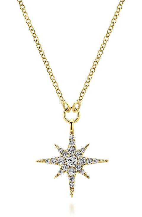 Diamond Starburst Pendant Necklace