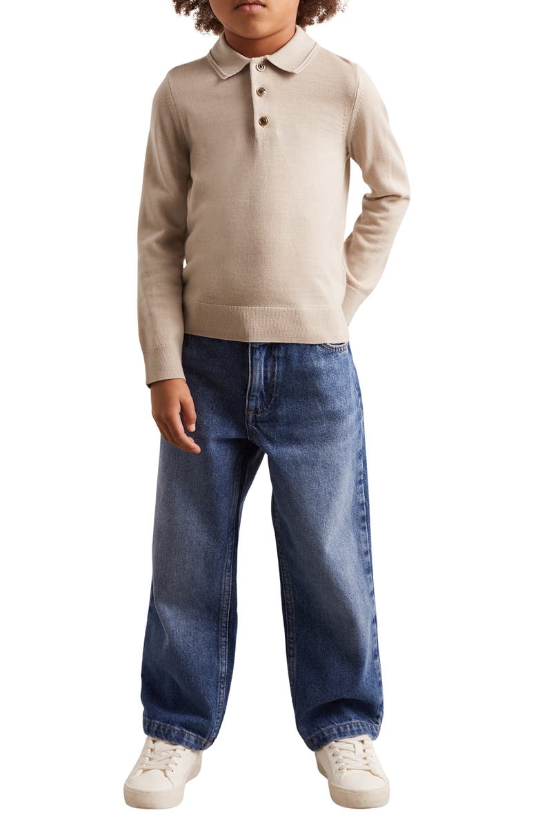 Reiss Kids' Trafford Jr. Wool Polo Sweater, Alternate, color, 