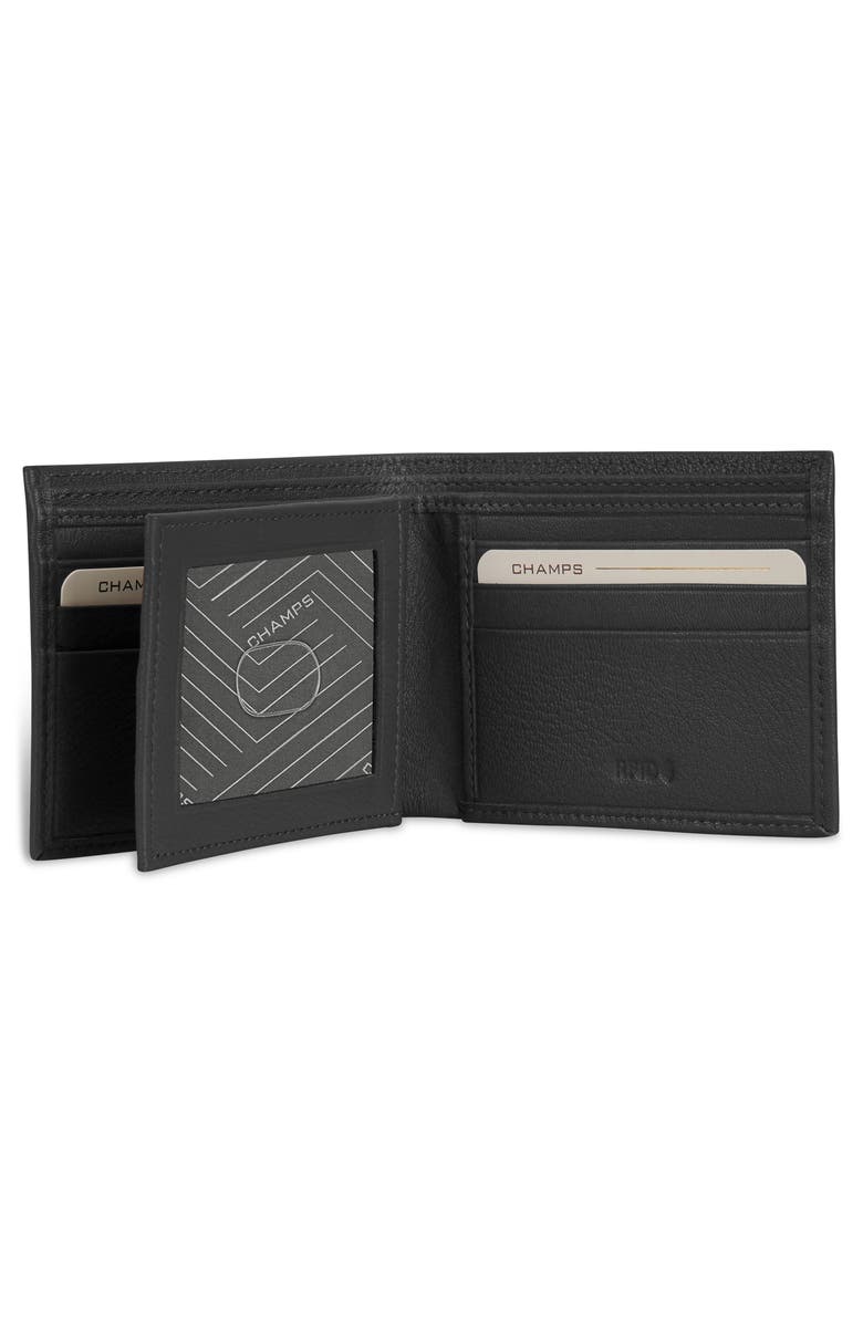 CHAMPS Onyx ID Flap Leather Bifold Wallet, Alternate, color, Black