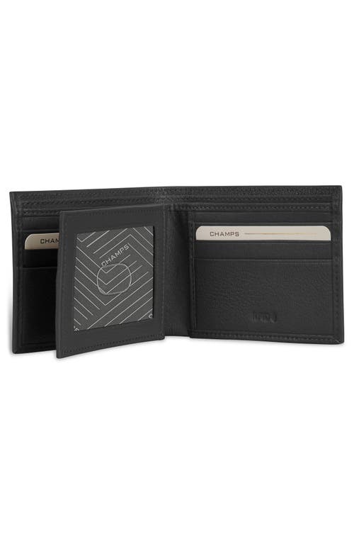 CHAMPS CHAMPS ONYX ID FLAP LEATHER BIFOLD WALLET 