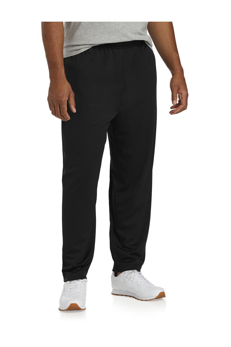 Big & Tall Performance Mesh Open-Hem Pants, Main, color, BLACK
