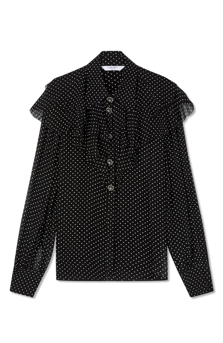 LK Bennett Margaux Ruffle Shirt, Alternate, color, 