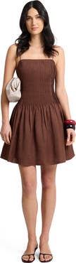 Onia Dropped Waist Pintuck Dress