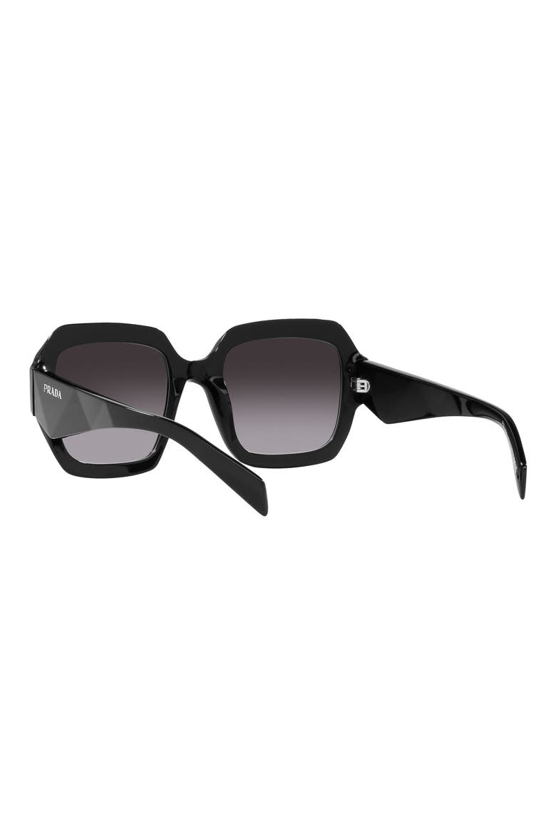 53mm Gradient Pillow Sunglasses, Alternate, color, BLACK
