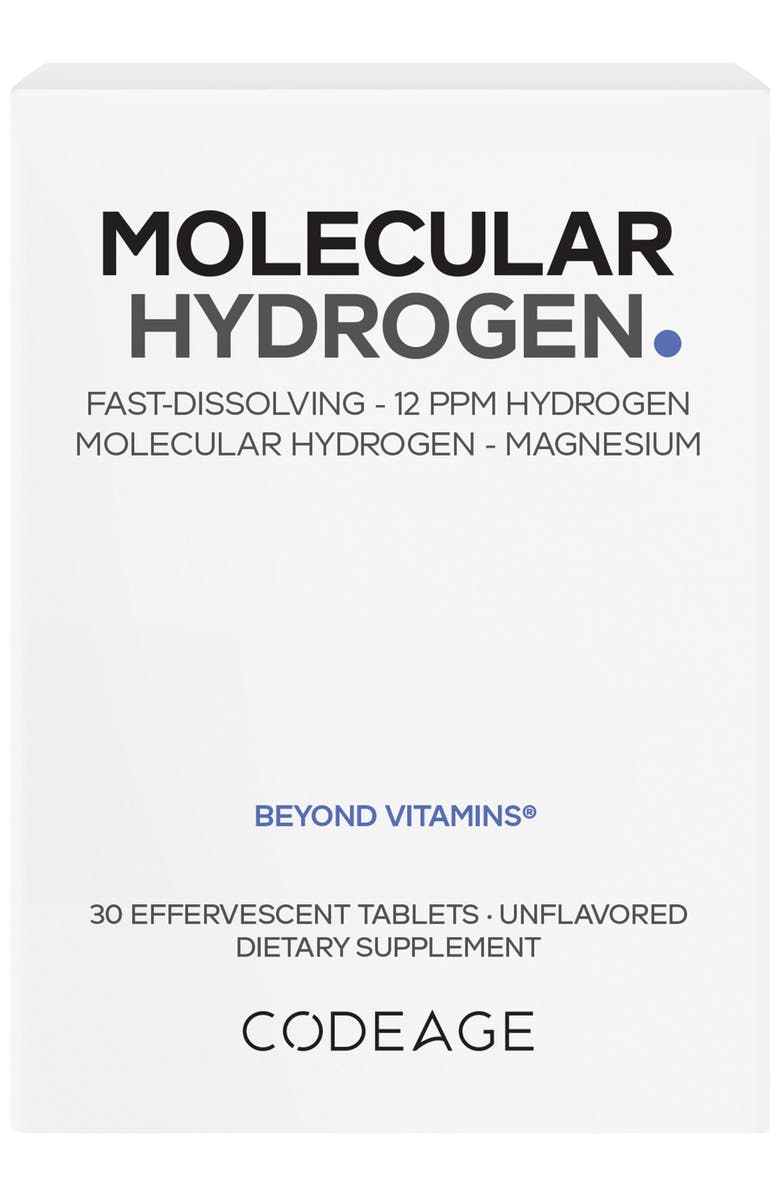 Codeage Molecular Hydrogen, Elemental Magnesium Effervescent Hydrogen Water Tablets, Main, color, White