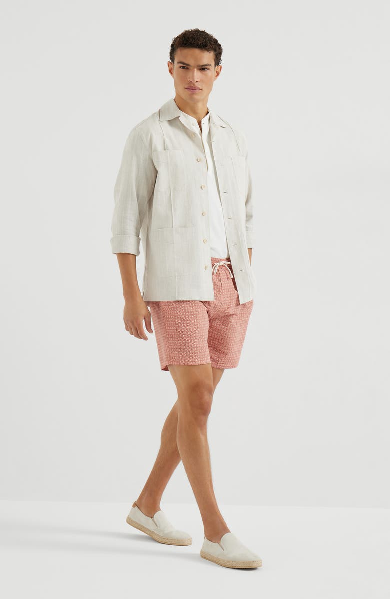 Brunello Cucinelli Cotton and linen guayabera, Alternate, color, Rope