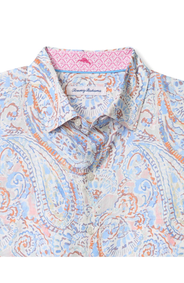 Tommy Bahama Playa Blanca Paisley Linen Button-Up Shirt, Alternate, color, 