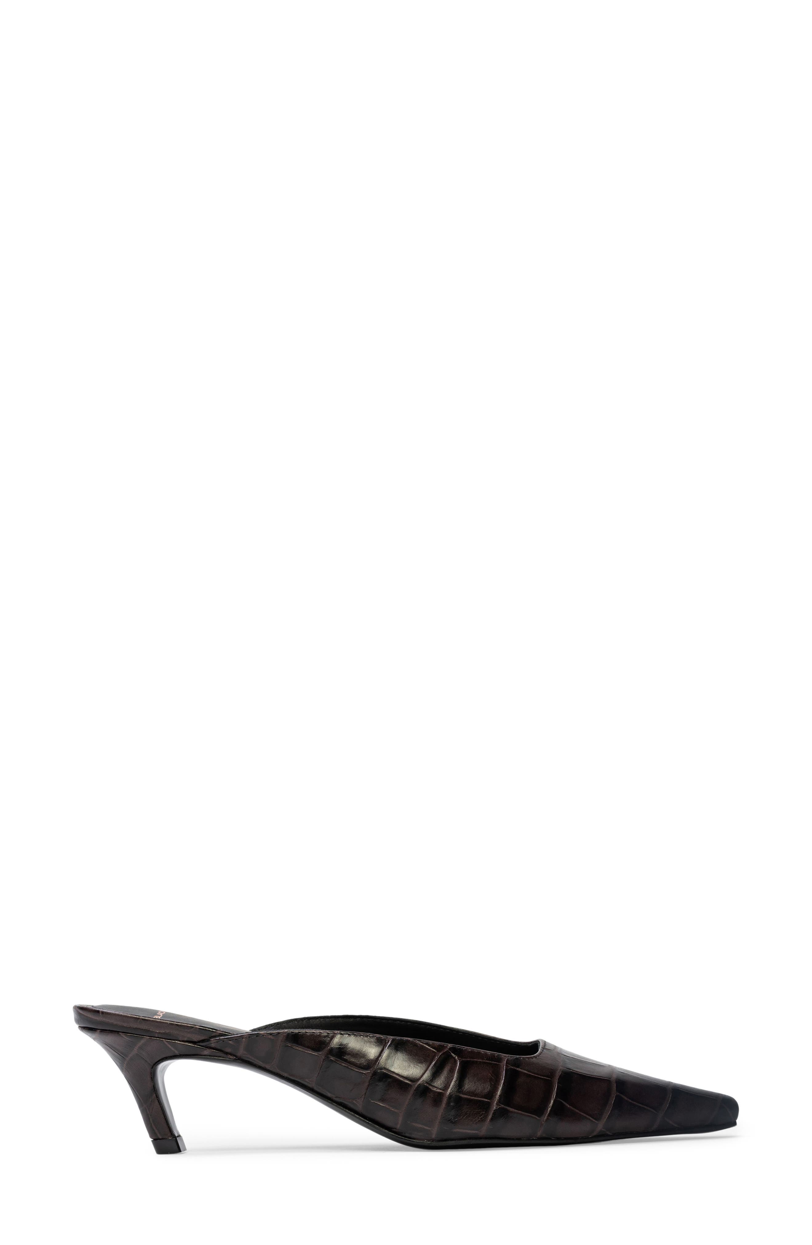 BLACK SUEDE STUDIO Logan Kitten Heel Mule, Alternate, color, Dark Brown