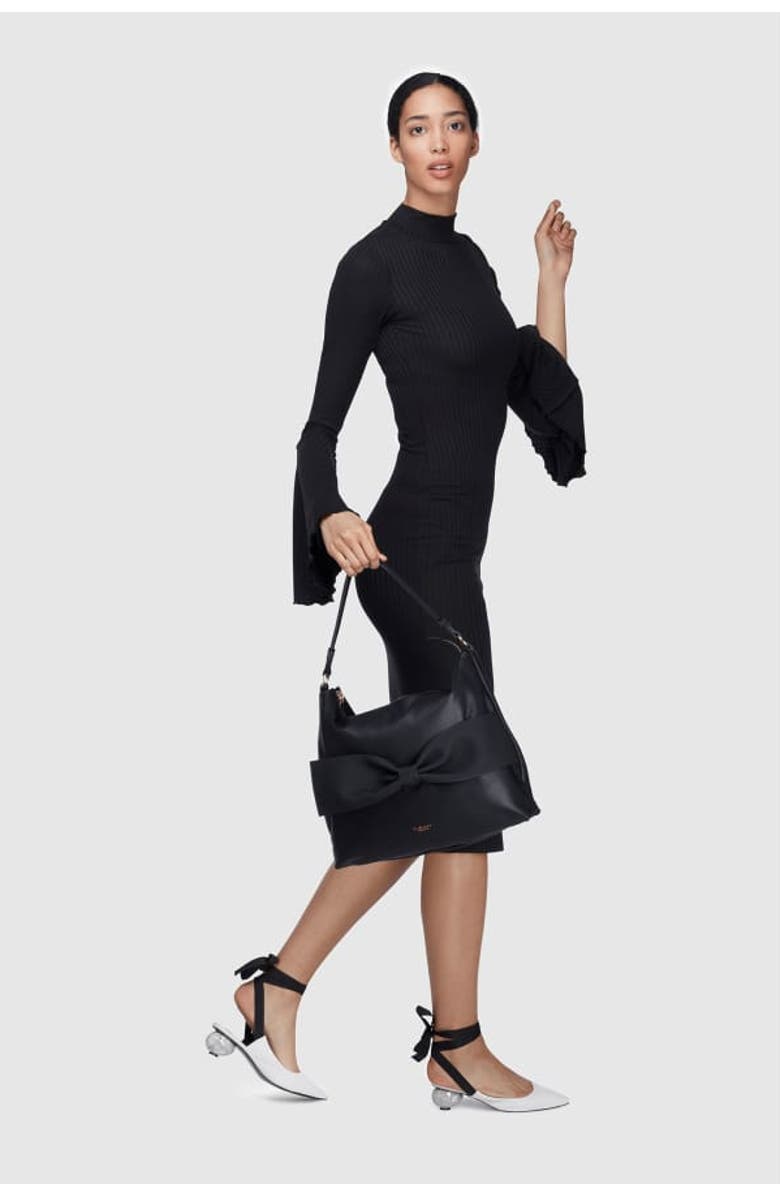 LaBante London Abelia Black Vegan Hobo Bag, Alternate, color, Black