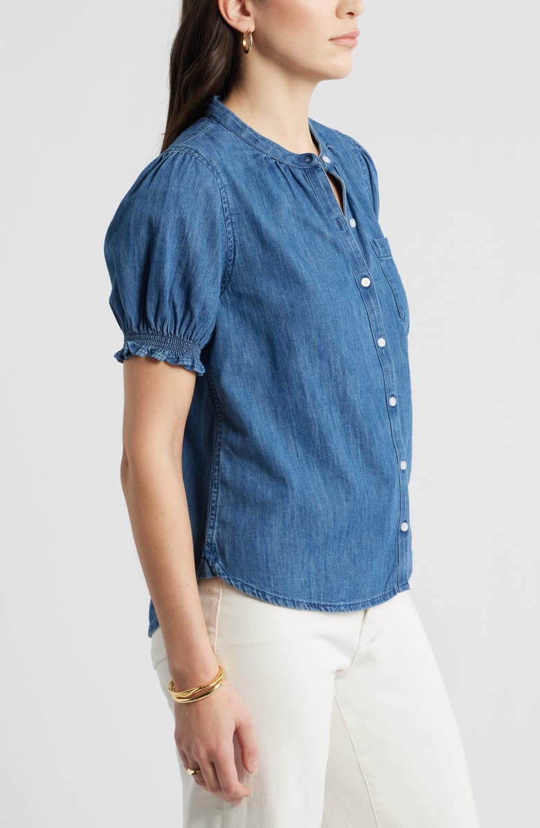 Caslon<sup>®</sup> Chambray Button-Up Shirt, Alternate, color, Dark Wash