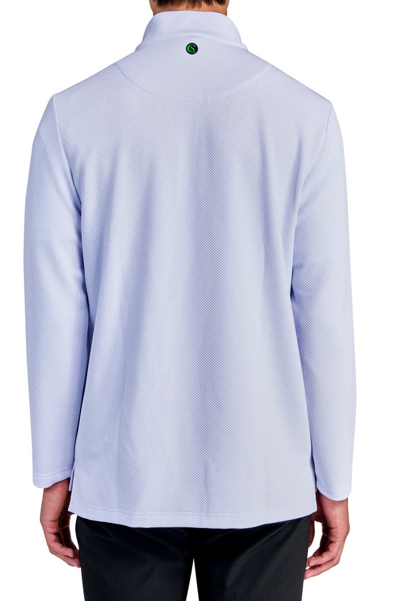Regular Fit Solid Waffle Knit Recycled Performance Quarter Zip, Alternate, color, WHITE
