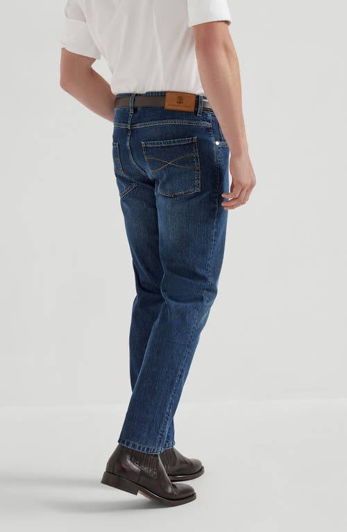 Brunello Cucinelli Slim Fit Five-pocket Trousers In Blue