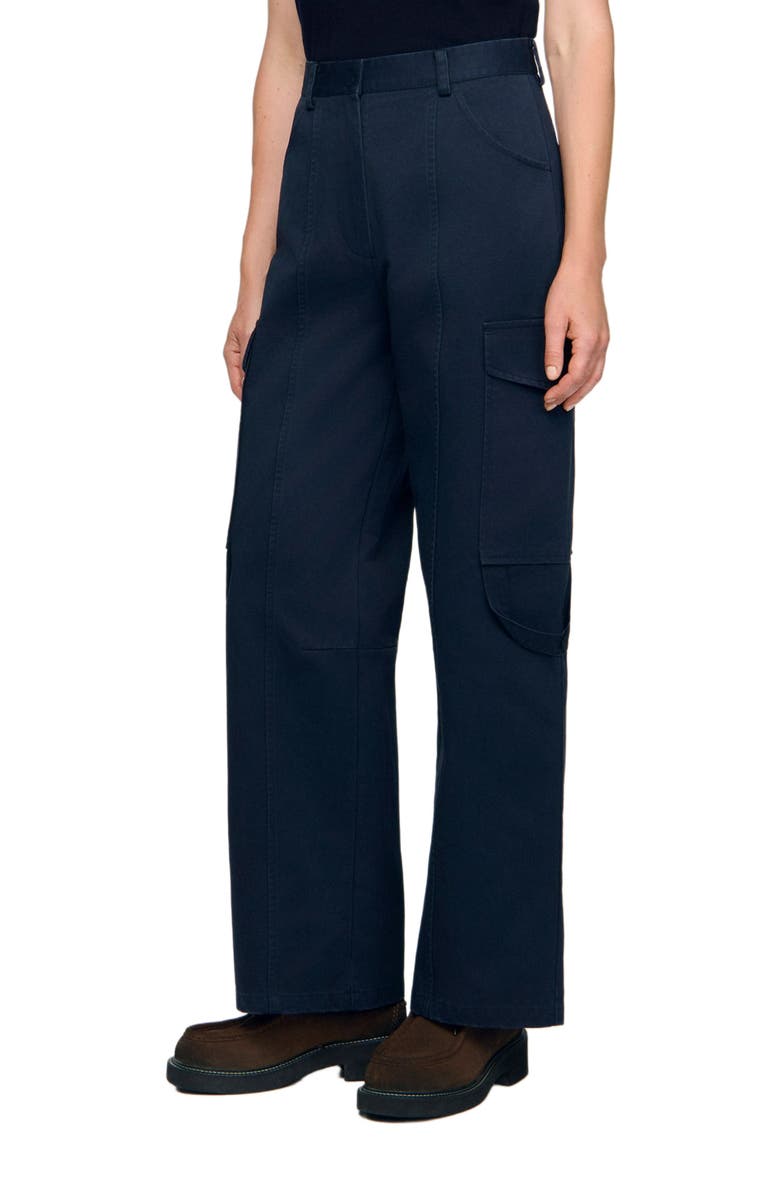 SANDRO Cargo trousers, Main, color, Navy Blue