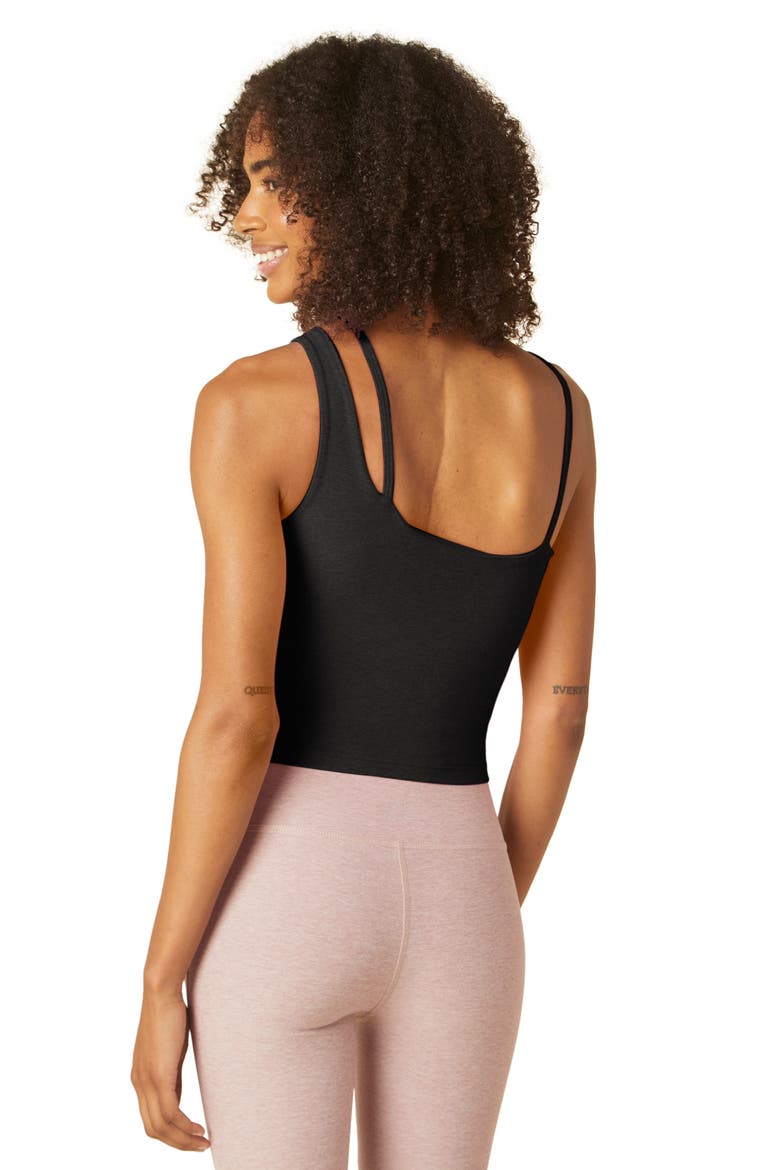 Shapeshift Asymmetric Crop Tank, Alternate, color, DARKEST NIGHT