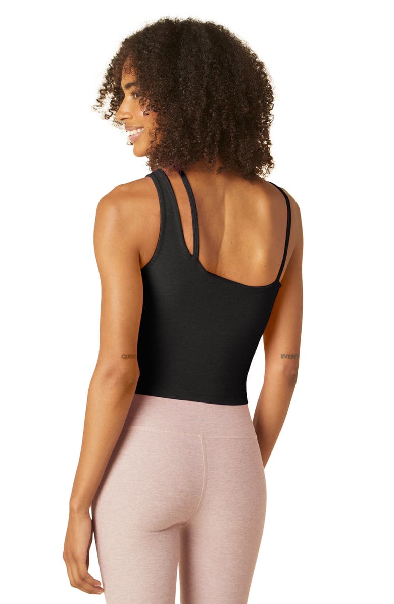 Beyond Yoga Shapeshift Asymmetric Crop Tank, Alternate, color, Darkest Night