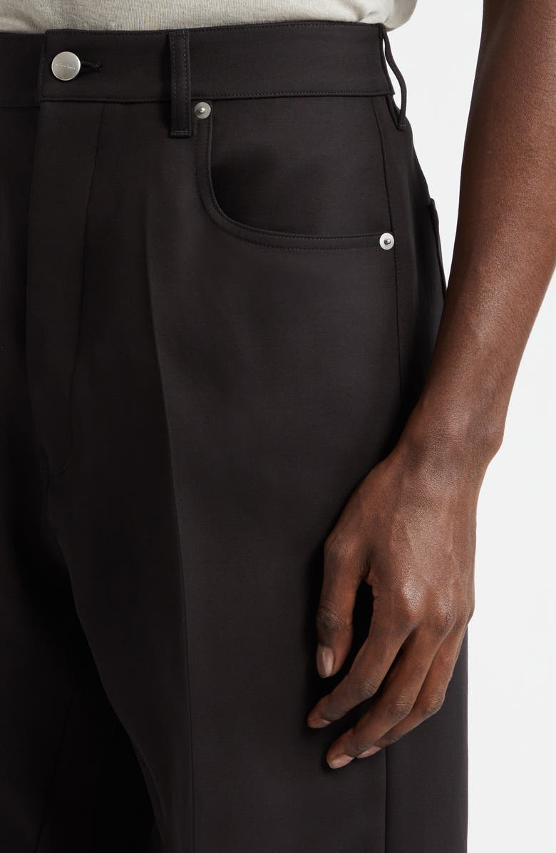 Rick Owens Geth Silk & Wool Wide Leg Jeans, Alternate, color, 