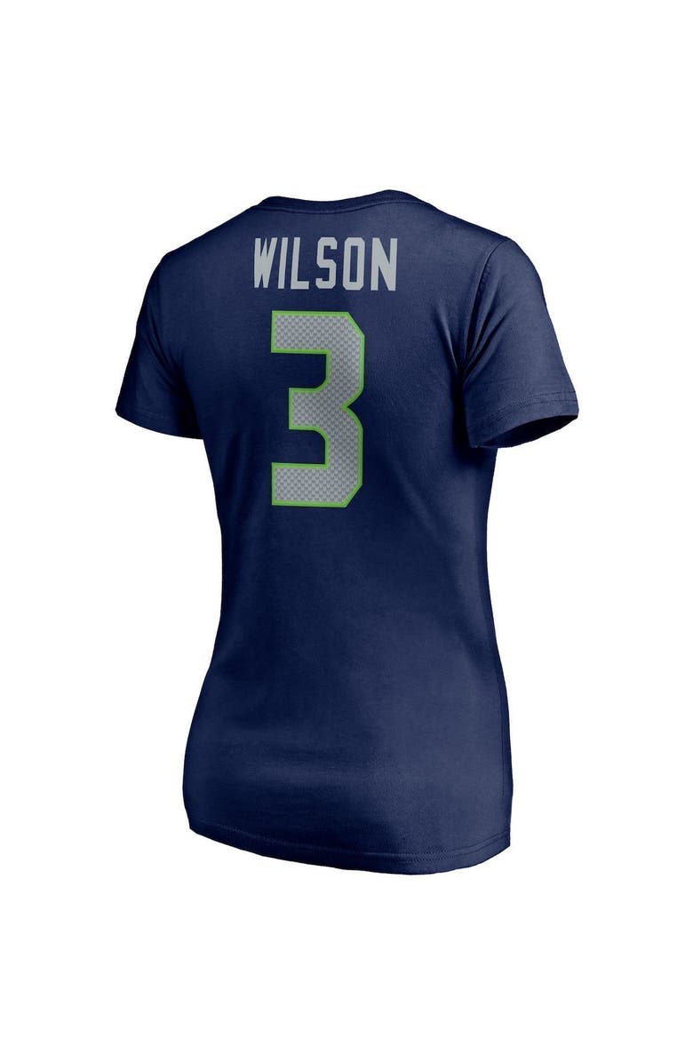 FANATICS Women's Fanatics Branded Russell Wilson College Navy Seattle Seahawks Player Icon Name & Number V-Neck T-Shirt, Alternate, color, 