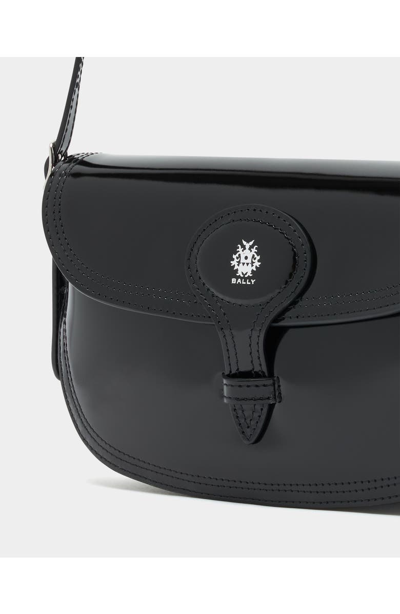 Bally Beckett Small Shoulder Bag in Brushed Leather, Alternate, color, Black+Palladio