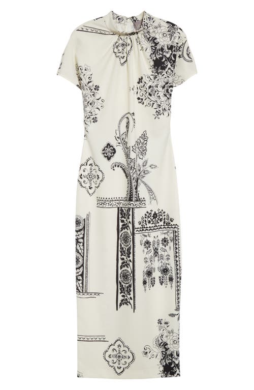 Lela Rose Stella Print Stretch Crepe Dress<br /> in Ivory 