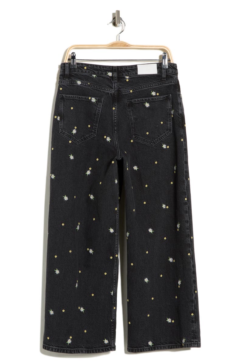 Rails Getty Embroidered Crop Wide Leg Jeans, Alternate, color, Ash Black Floral