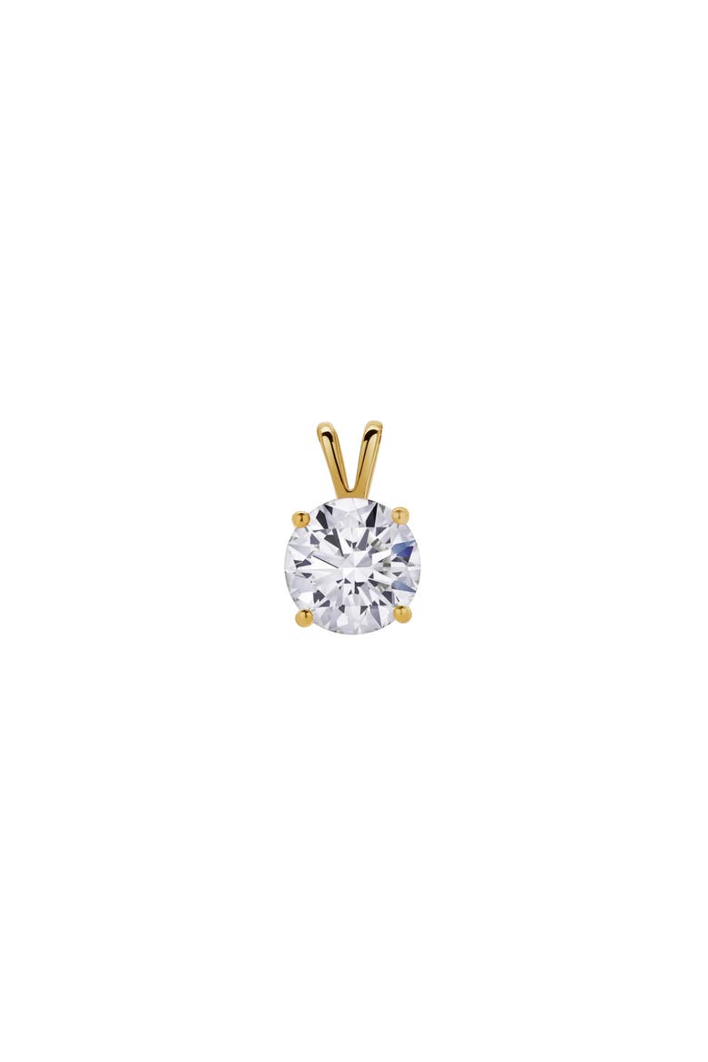 Lucent 14K Gold 3 Ct Round Lab Grown Diamond Pendant Necklace, Alternate, color, 14K Yellow Gold