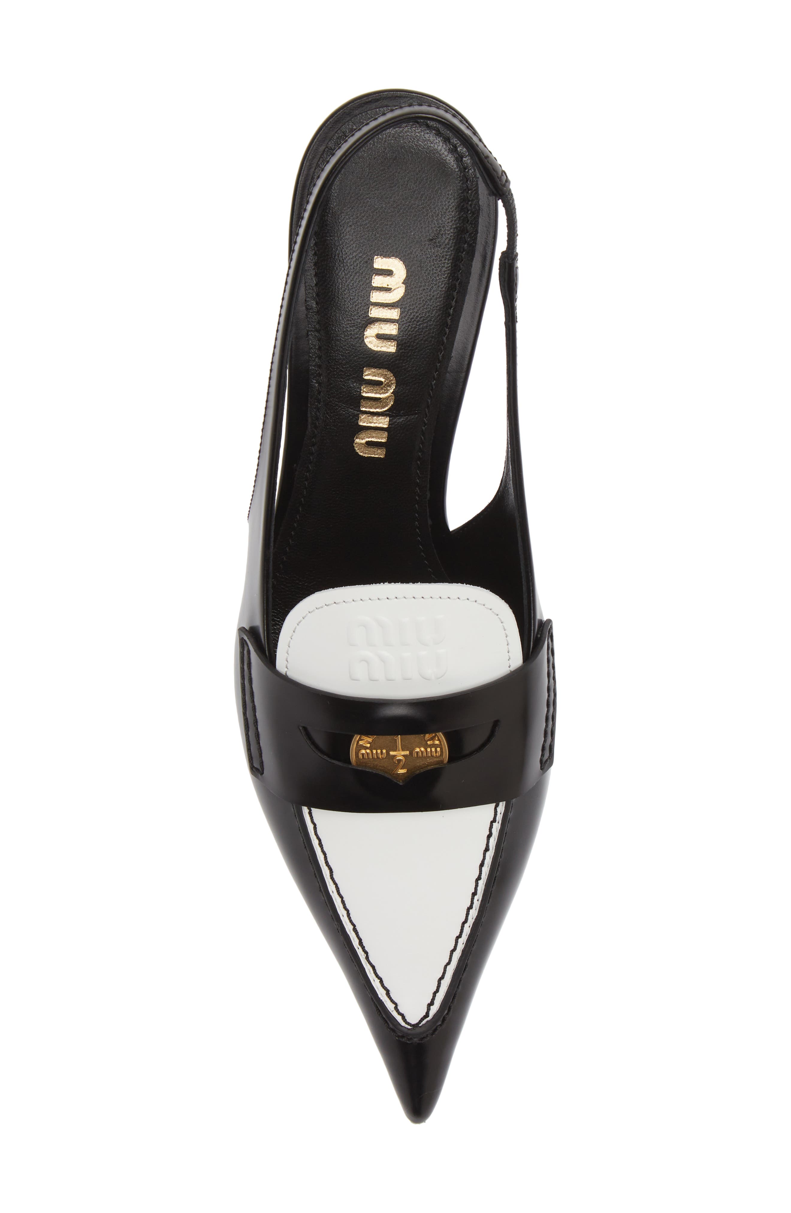 Miu Miu Kitten Heel Slingback Loafer, Alternate, color, 