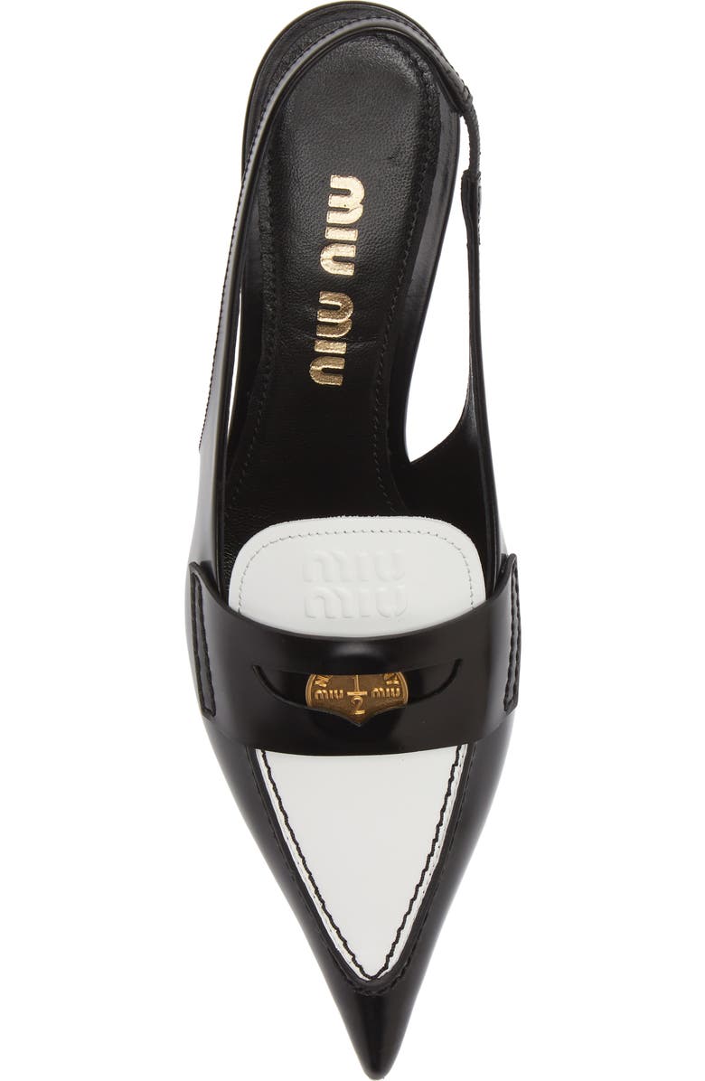 Miu Miu Kitten Heel Slingback Loafer, Alternate, color,