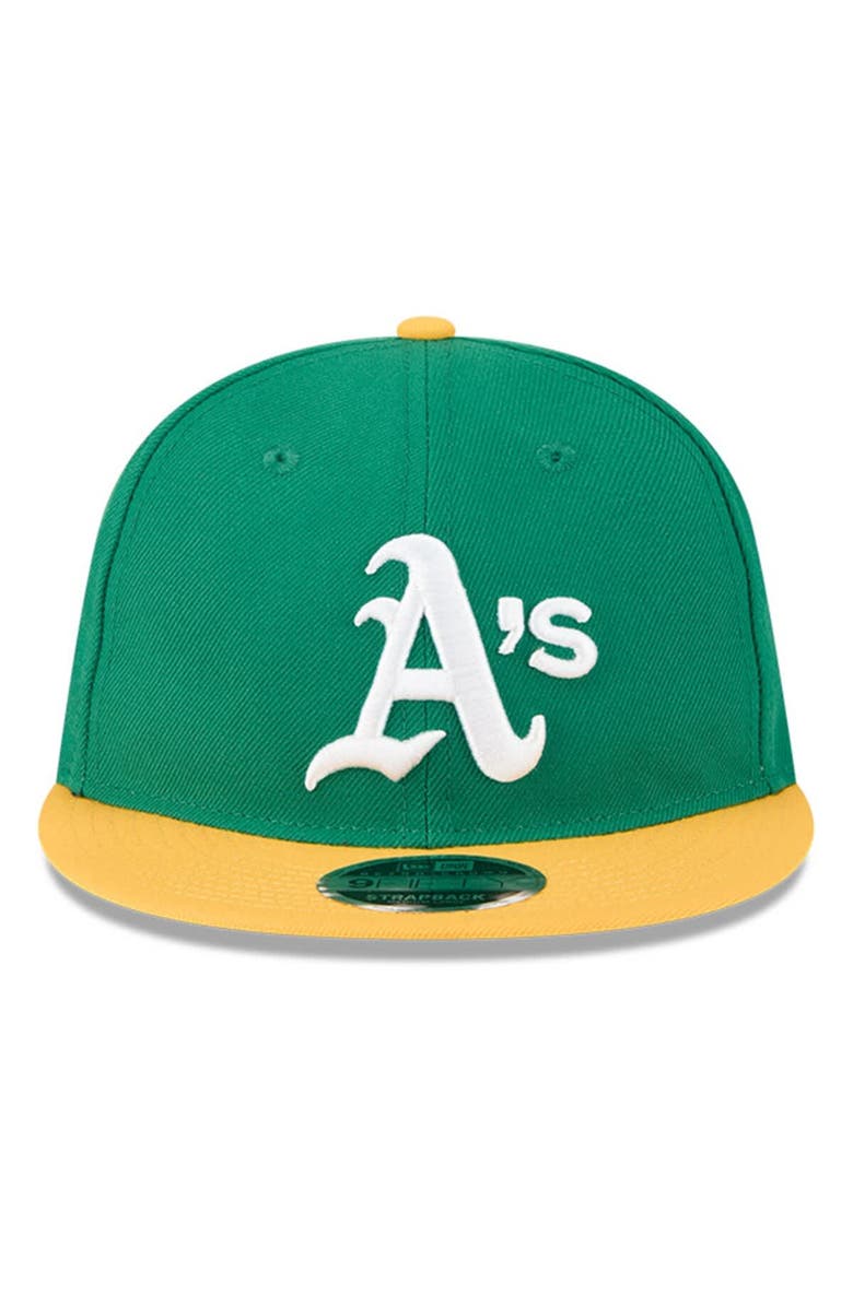 New Era Men's New Era Green/Gold Athletics Baseball Hall of Fame Retro Crown 9FIFTY Adjustable Hat, Alternate, color, 
