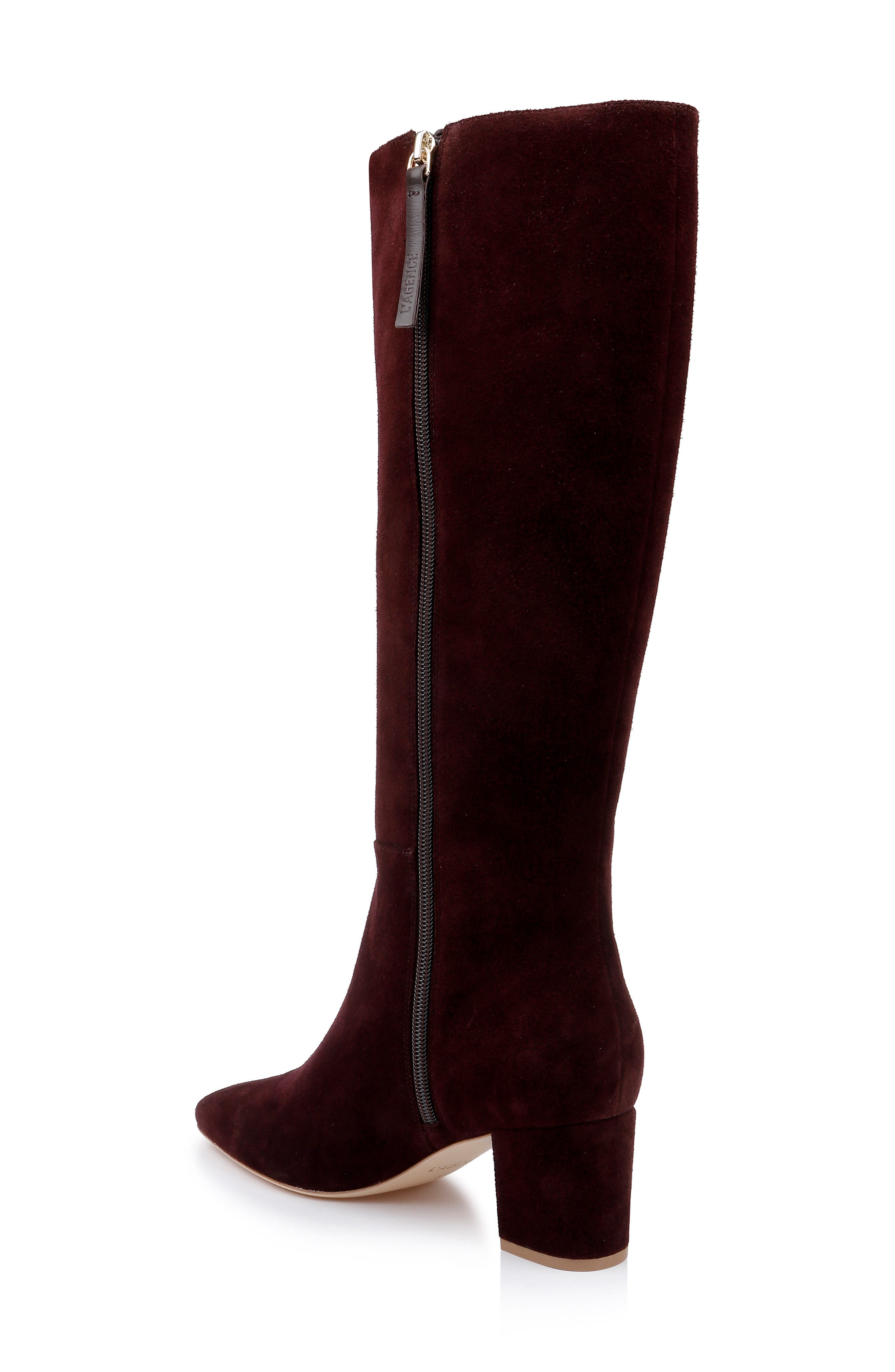 L
AGENCE Eugenie Knee High Boot, Alternate, color, Chocolate Suede