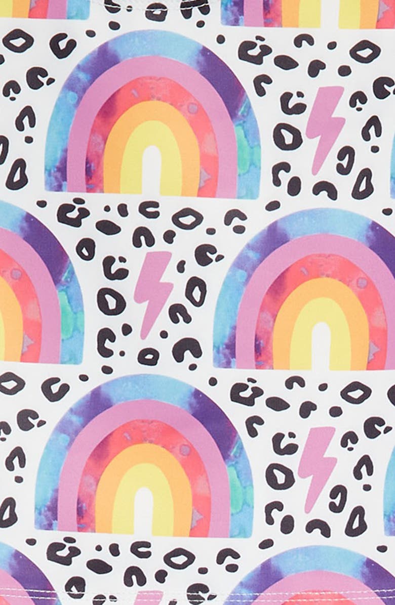 Lola + The Boys Kids' Rainbow Flash Atheletic Crop Tank Top & Leggings Set, Alternate, color, 